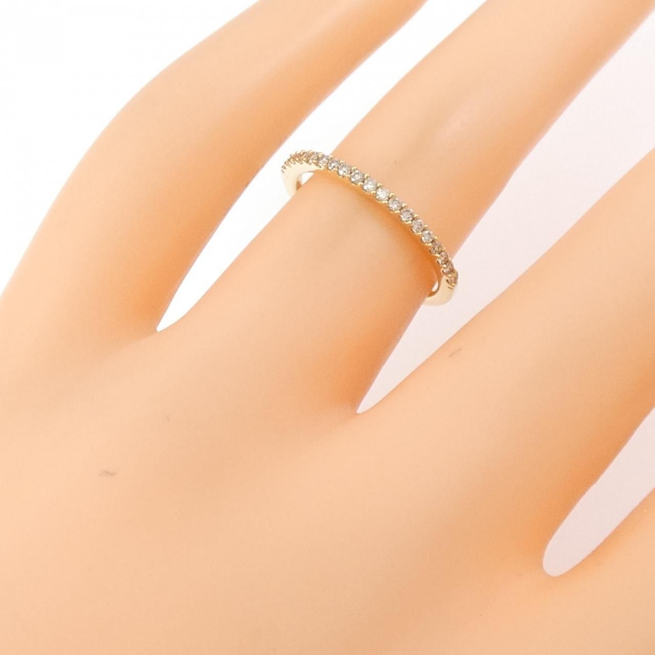 K18YG ハーフエタニティ ダイヤモンド リング 0.13CT - メルカリ 