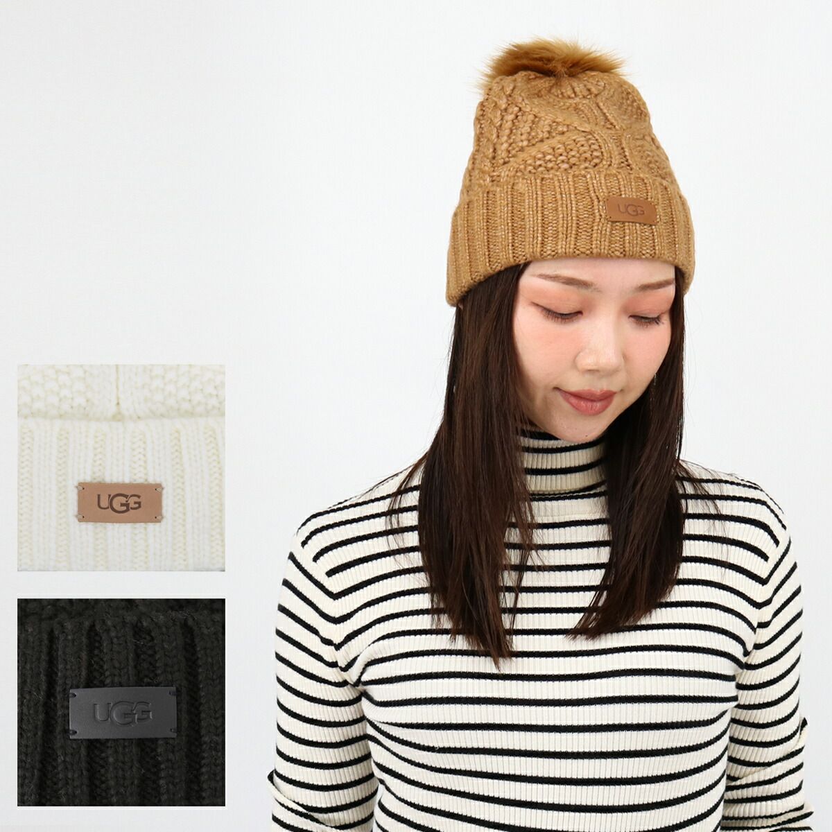 Jun Mikami モヘヤ ボンネット ネイビー イヤーフラップ ニット帽 浅い