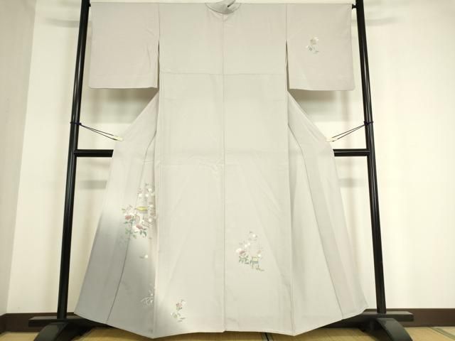 平和屋着物▽訪問着　単衣　友禅　籬花文　暈し染め　正絹　逸品　DAAT9258az 平和屋着物▽訪問着 単衣 友禅 籬花文 暈し染め 正絹 逸品 DAAT9258az