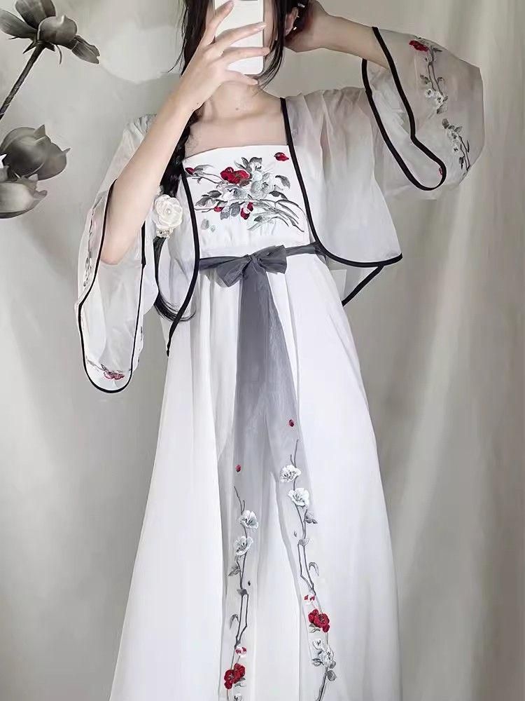 HF-163 豪華刺繍 漢服 かんふく 古風衣装 レトロ風 中華ロリータ コスプレ ワンピース 唐装 仙女服 中華風 美しい刺繍