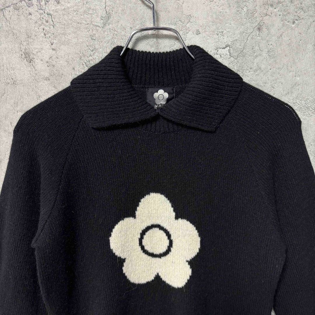 未使用品 マリークワント 襟付き デカロゴ ニットセーター アルパカ混 Mサイズ タグ付き 未使用品 MARY QUANT マリークワント 長袖 ニット セーター