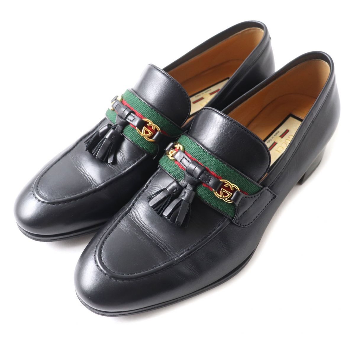 美品☆GUCCI グッチ 624316 インターロッキングG金具付 ウェブ