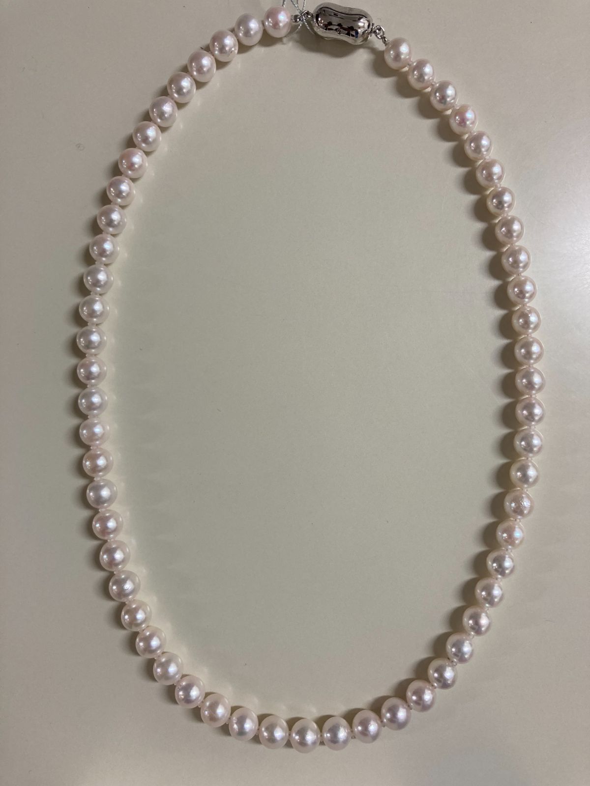 アコヤパールネックレス、SVワンタッチクラスプ金具、専門店より出品  