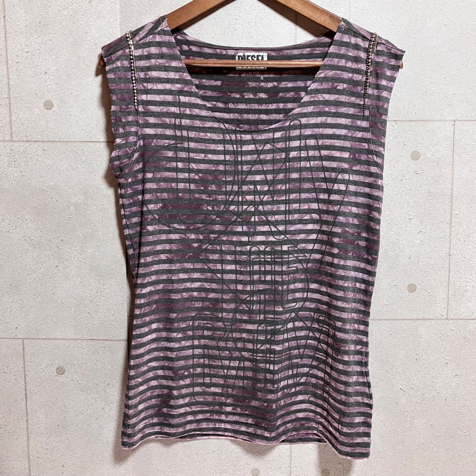 DIESEL ディーゼル ボーダー タンクトップ スリムフィット