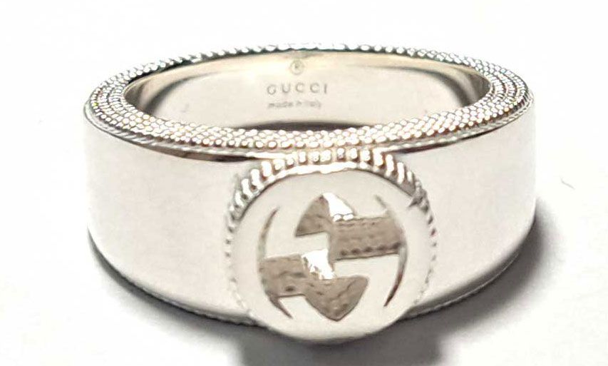 美品 GUCCI グッチ シルバー リング 極美品】 GUCCI グッチ シルバーリング Gリング 指輪 8号