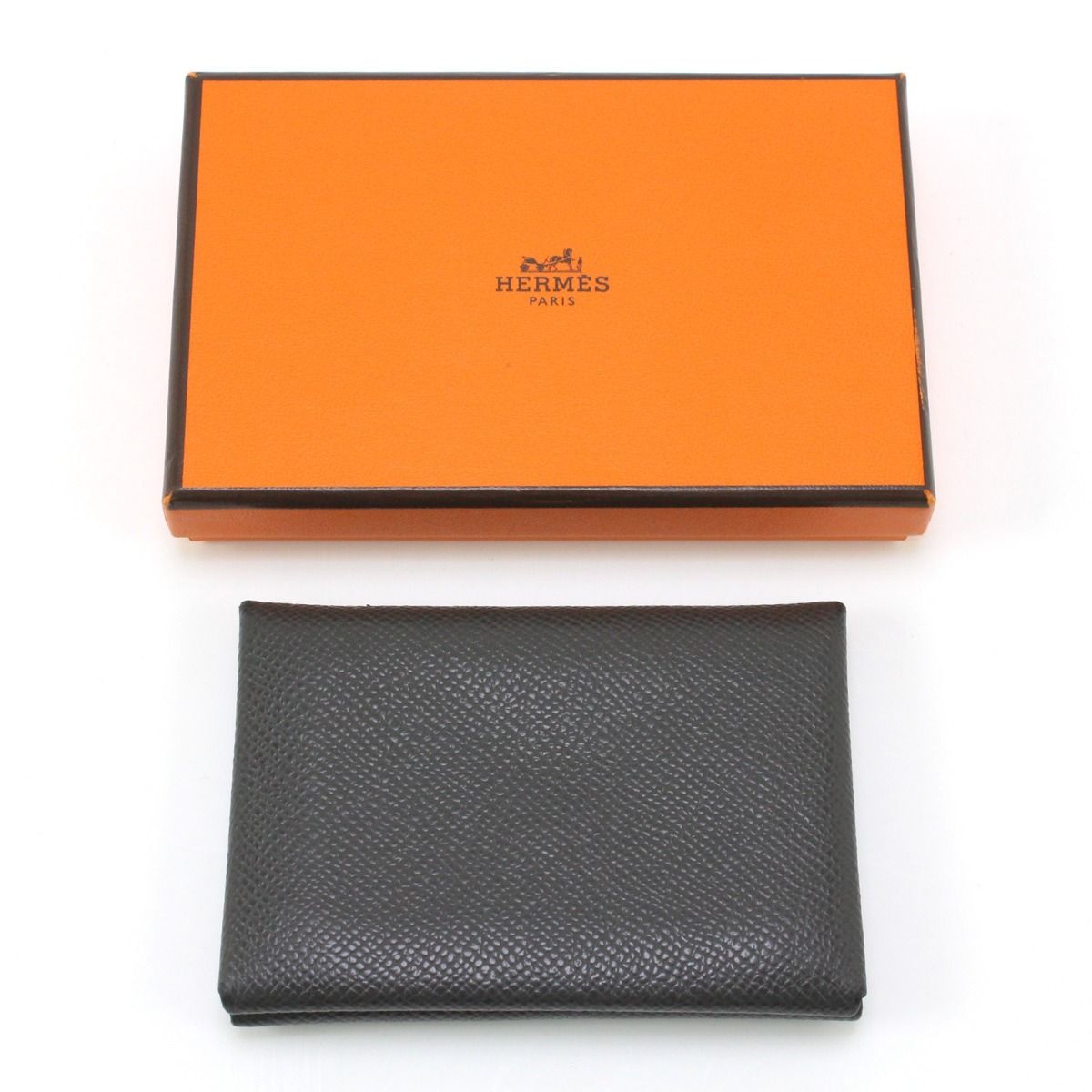 $$ HERMES エルメス ヴォーエプソン カルヴィデュオ 名刺入れ U FM010 PM グレー