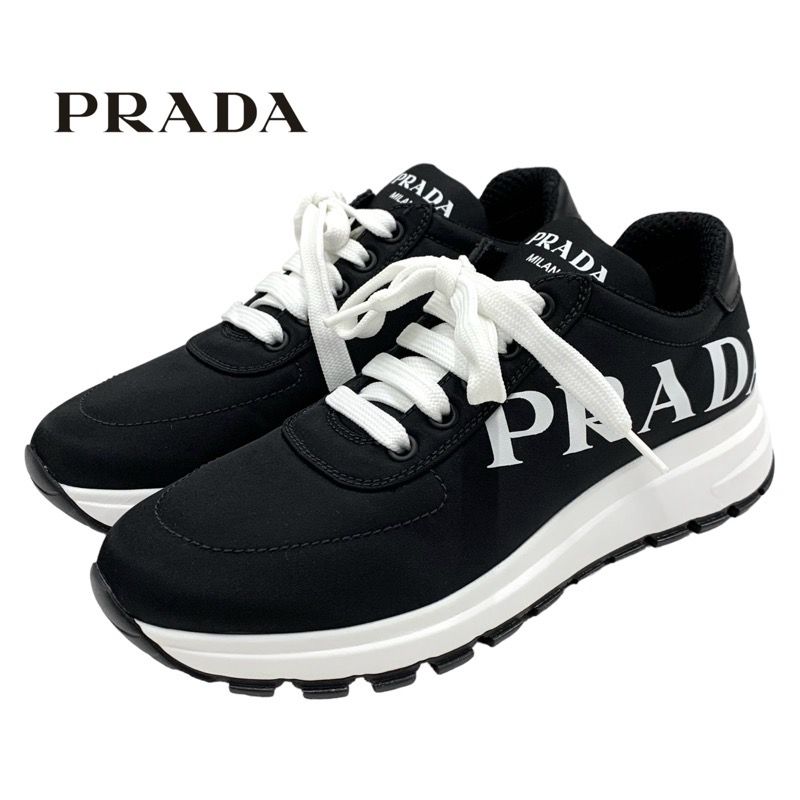 未使用 プラダ PRADA スニーカー 靴 シューズ ロゴ ナイロン