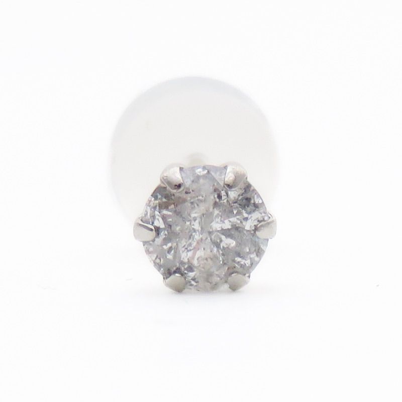 Pt900 天然ダイヤモンド0.2ct 片耳ピアス プラチナ ダイヤピアス  