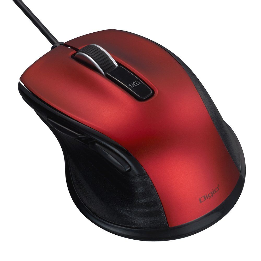 Digio2 F_line 5ボタンBlue LED マウス 小型 有線 静音 レッド 48397 [レッド] [Sサイズ] [有線]