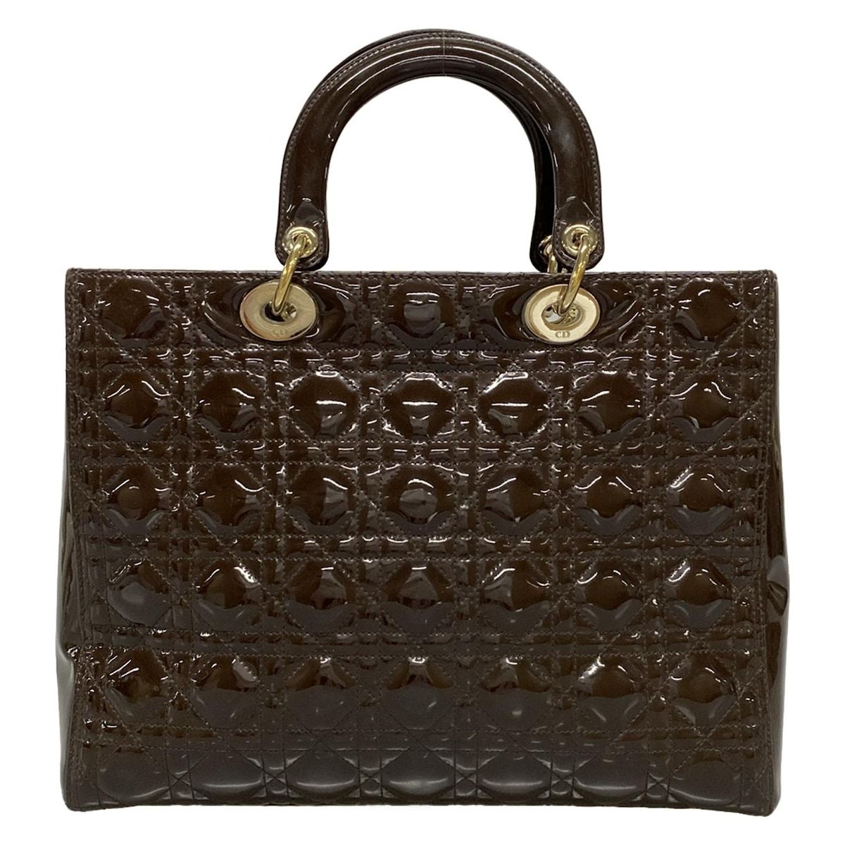 DIor ディオール ダークブラウン レザー ハンドバッグ