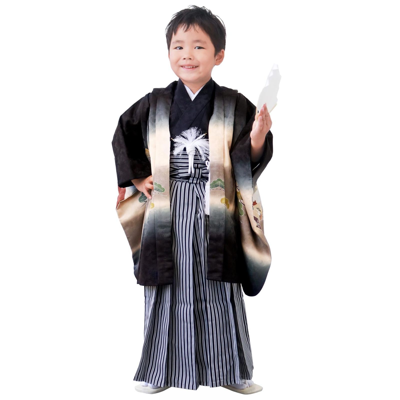 KYOETSU] [キョウエツ] 羽織袴セット 七五三用 5歳用 絵羽 吉祥文様