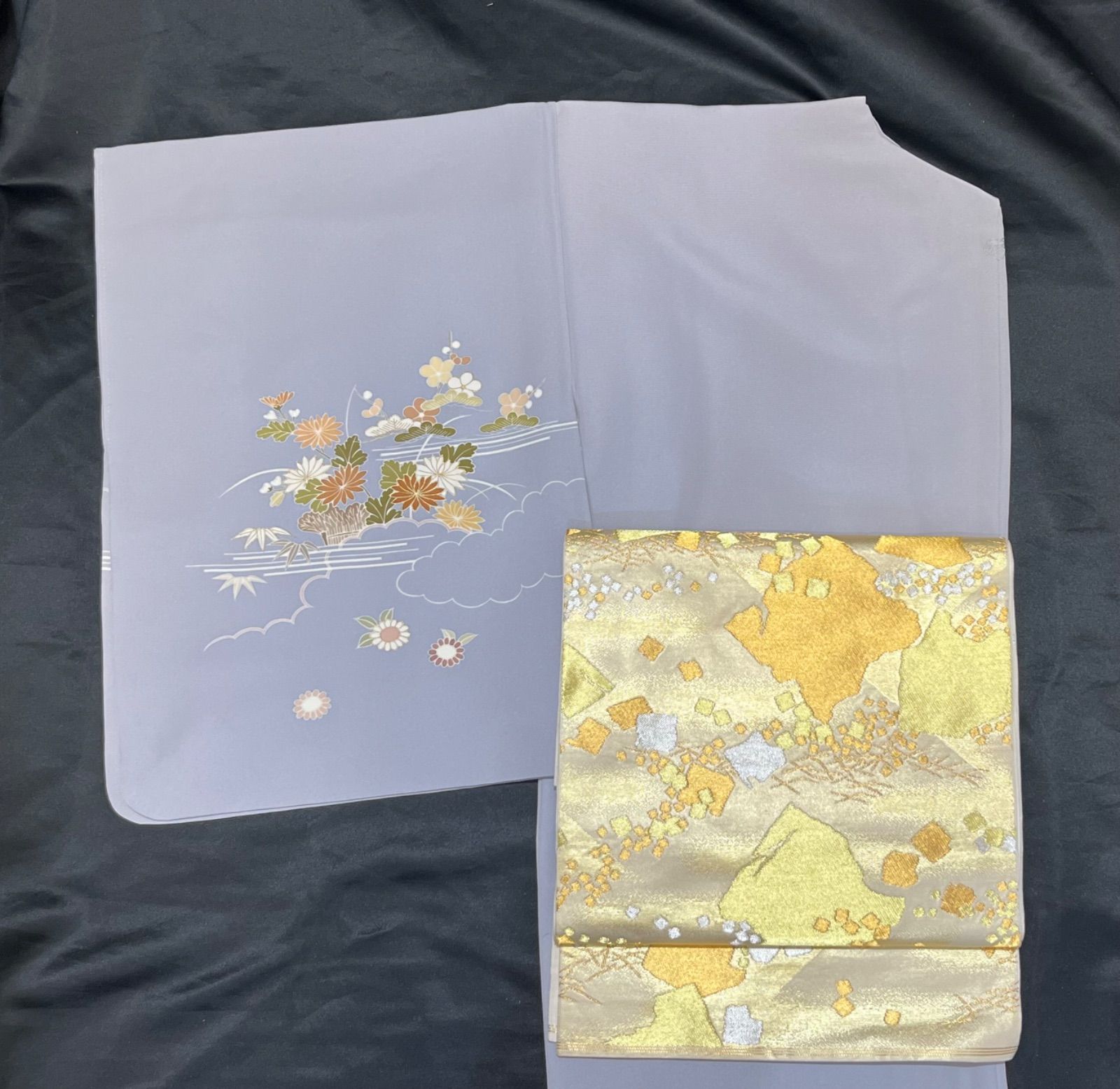 超豪華絢爛綺麗美品身丈163cm裄丈69cm薄紫正絹訪問着☆千總☆