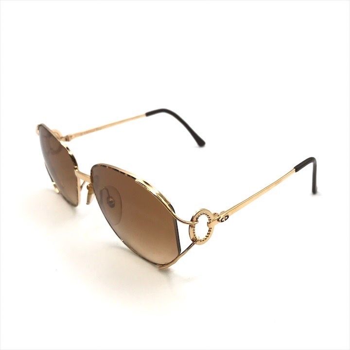 Christian Dior ディオール CDロゴ ゴールドフレーム サングラス アイウェア 眼鏡 めがね ファッション 小物 ブラウン m14470