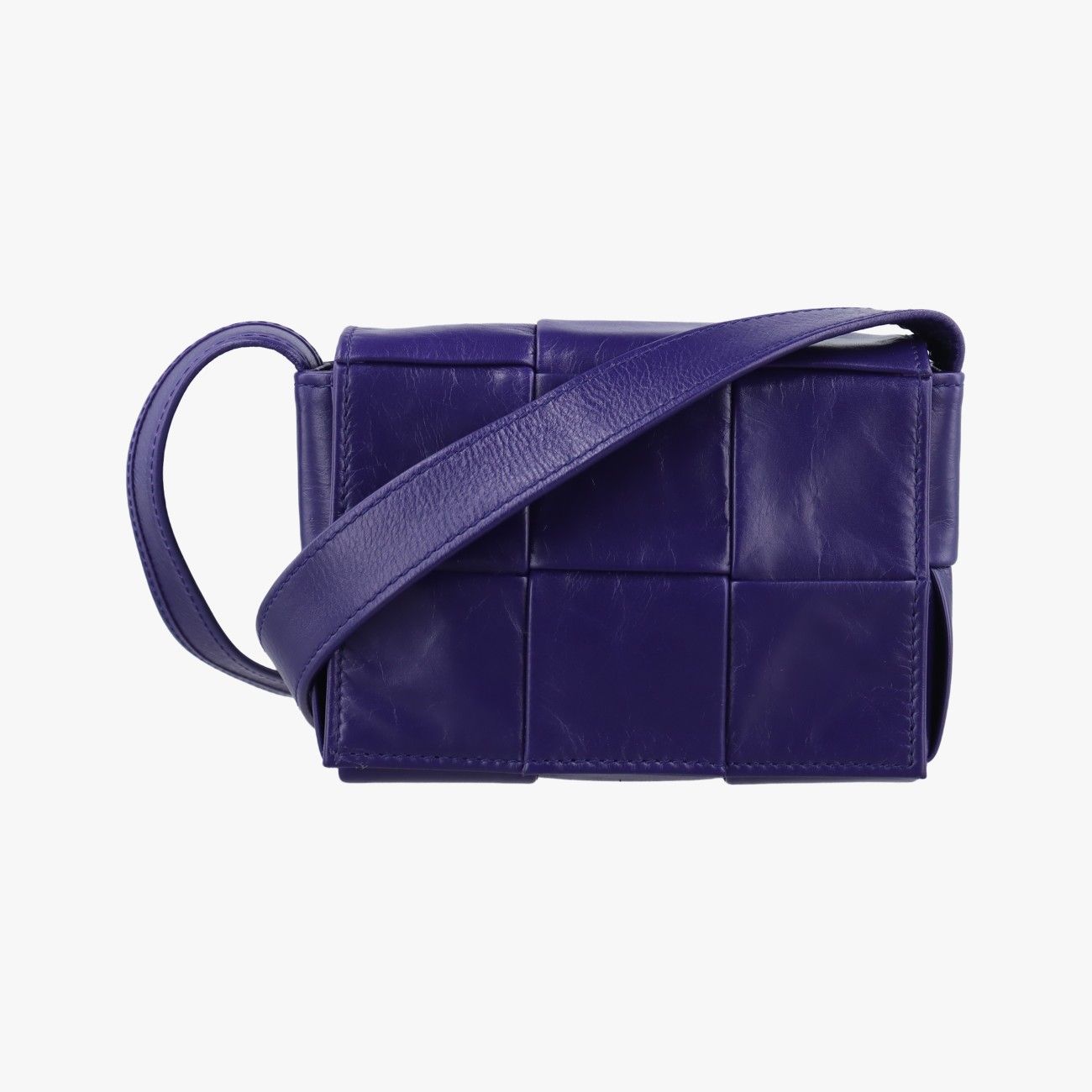 美品　ボッテガヴェネタ ボッテガヴェネタBottega Venetaカセットパープルラムスキン
