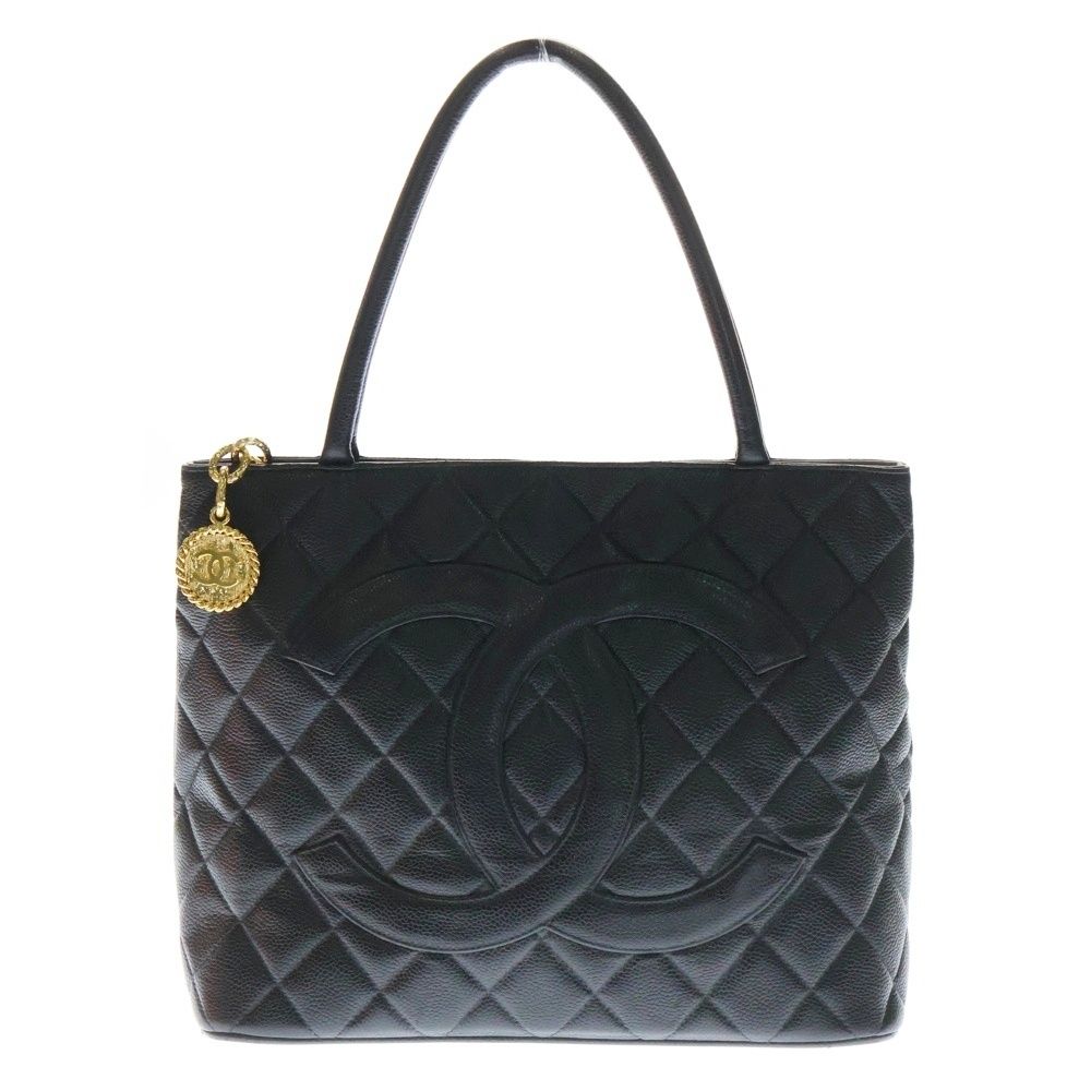 CHANEL (シャネル) 復刻トート ブラック キャビアスキン