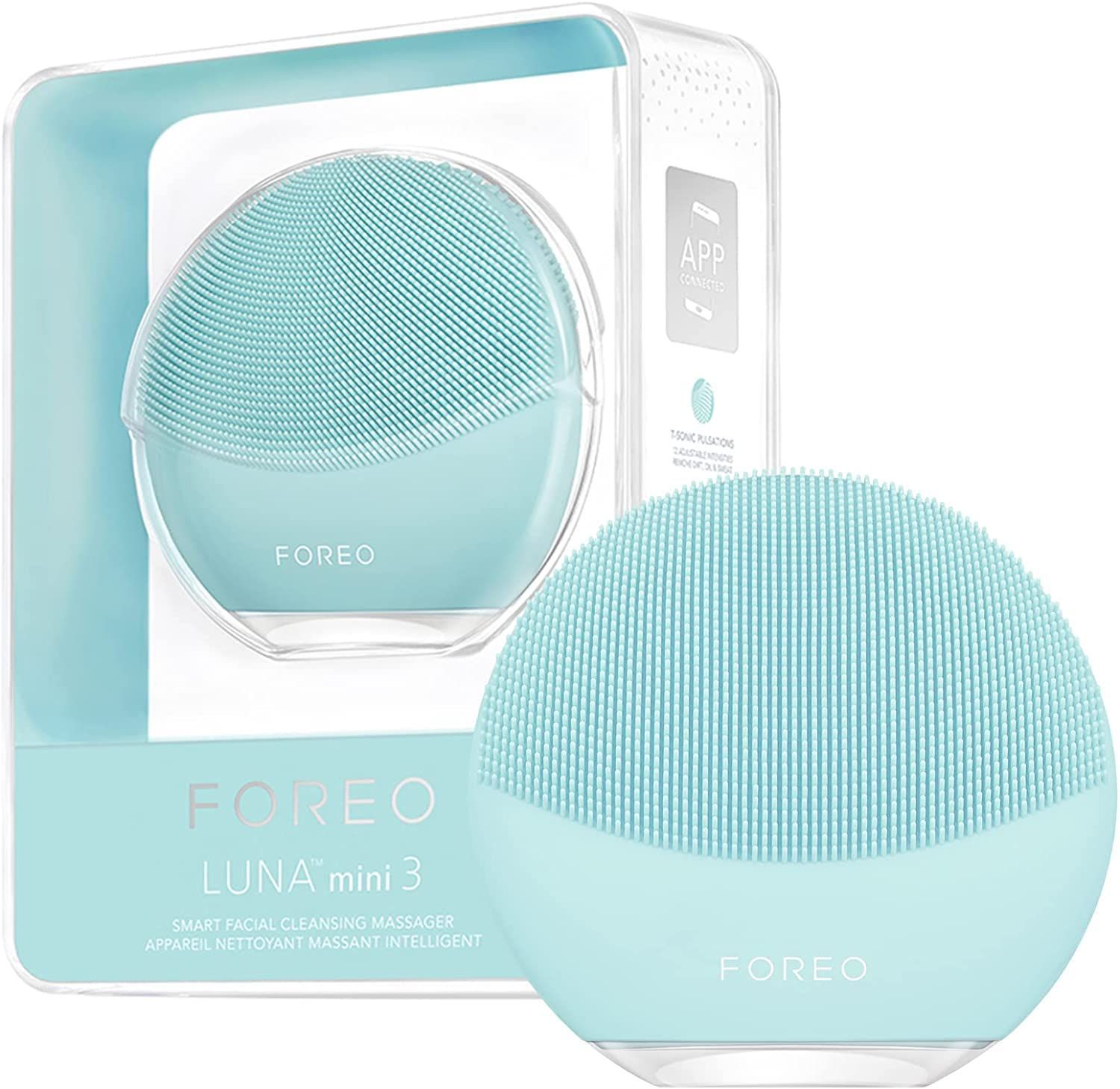 mini 3 LUNA for ミント フォレオ FOREO スマートクレンジングデバイス 電動洗顔ブラシ シリコーン製