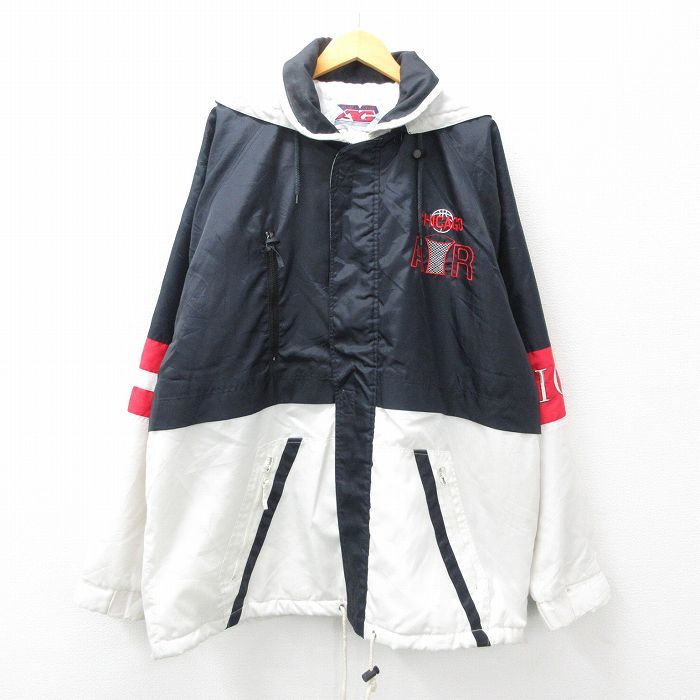 XL/古着 長袖 ナイロン ジャケット ベンチ コート パーカー