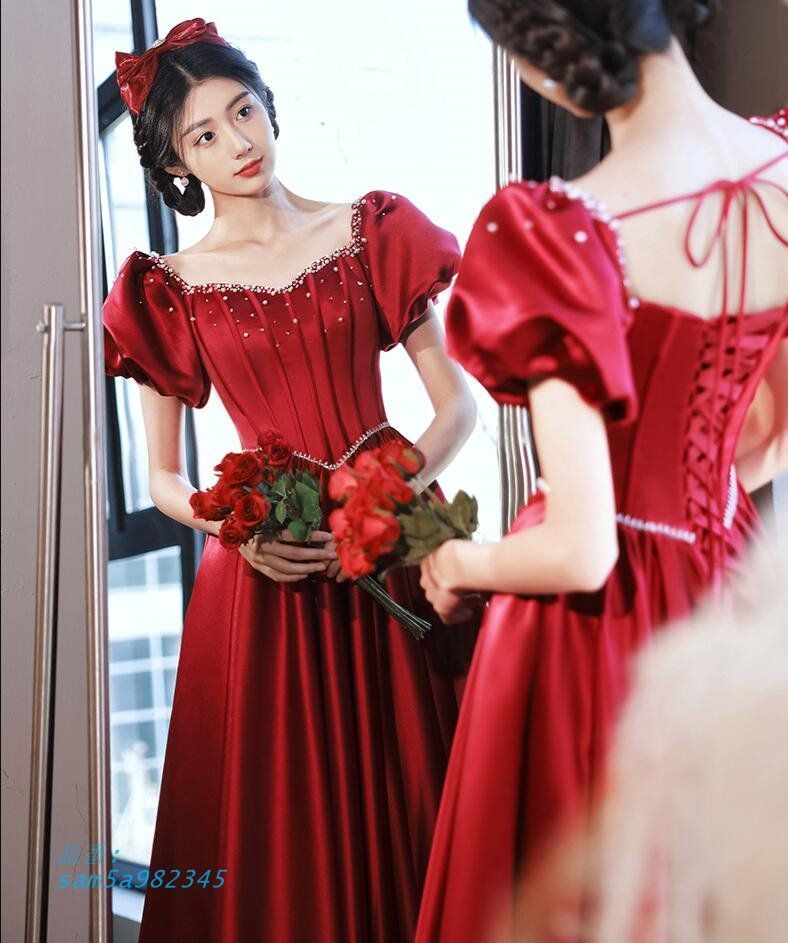 ロングドレス 演奏会用 パーティードレス 結婚式 ドレス ステージドレス コー合唱衣装 発表会 マキシ丈 20代30代40代 ピアノ 大人 成人式 am5a982345