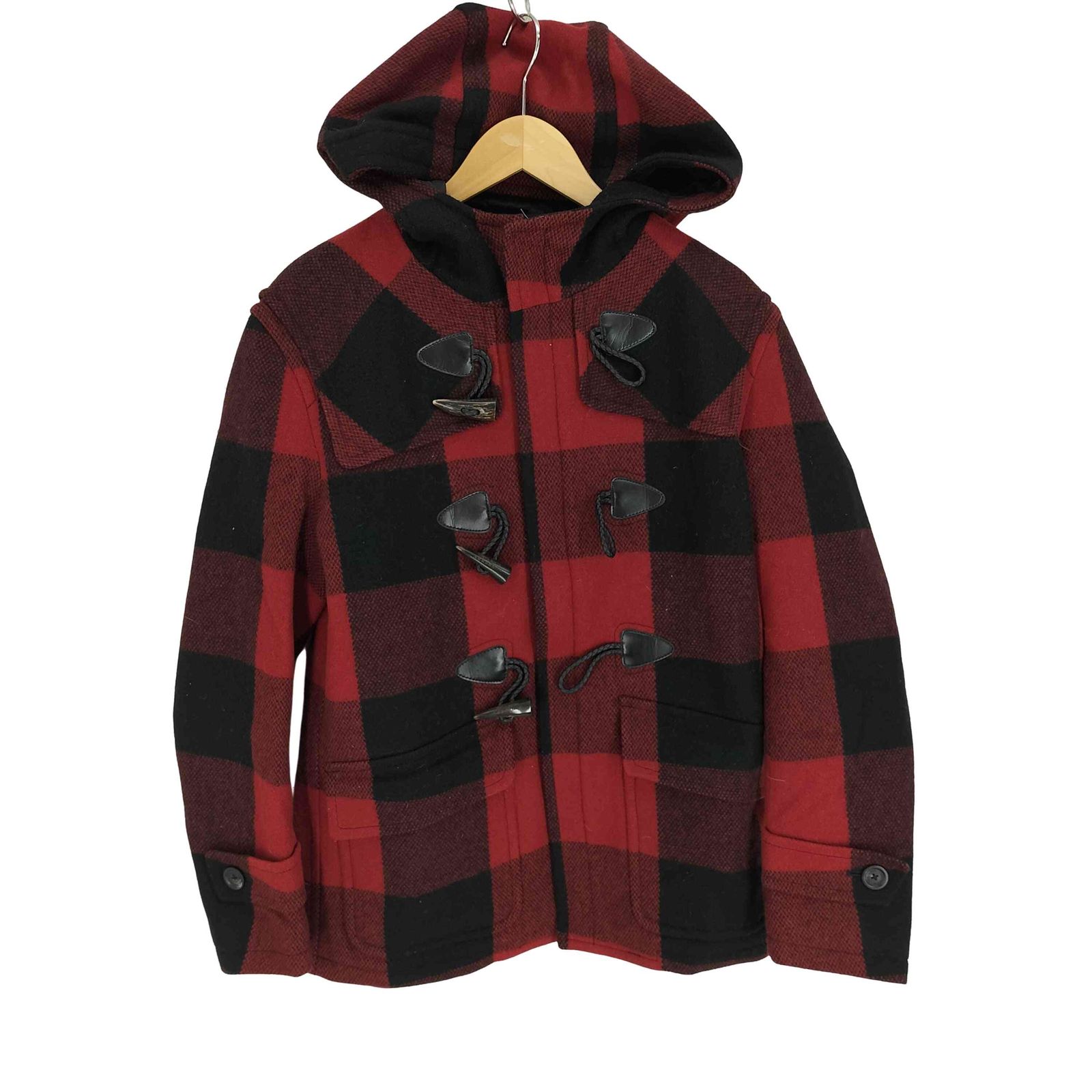 バーバリーブラックレーベル BURBERRY BLACK LABEL 裏地 キルティング バッファローチェック ジップ トグル ダッフル コート メンズ import：L 