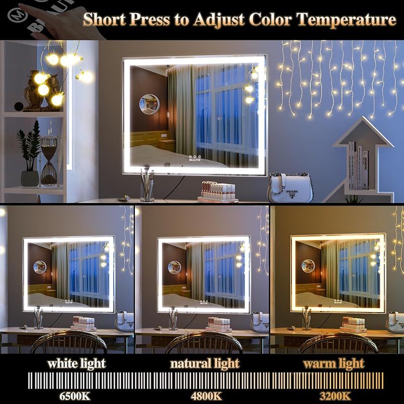 BEAUTME 大型女優ミラー 化粧鏡 3色ライトモード 明るさ調整 LED Amazon.co.jp: BEAUTME 卓上ミラー 女優ミラー 化粧鏡 3色ライトモード