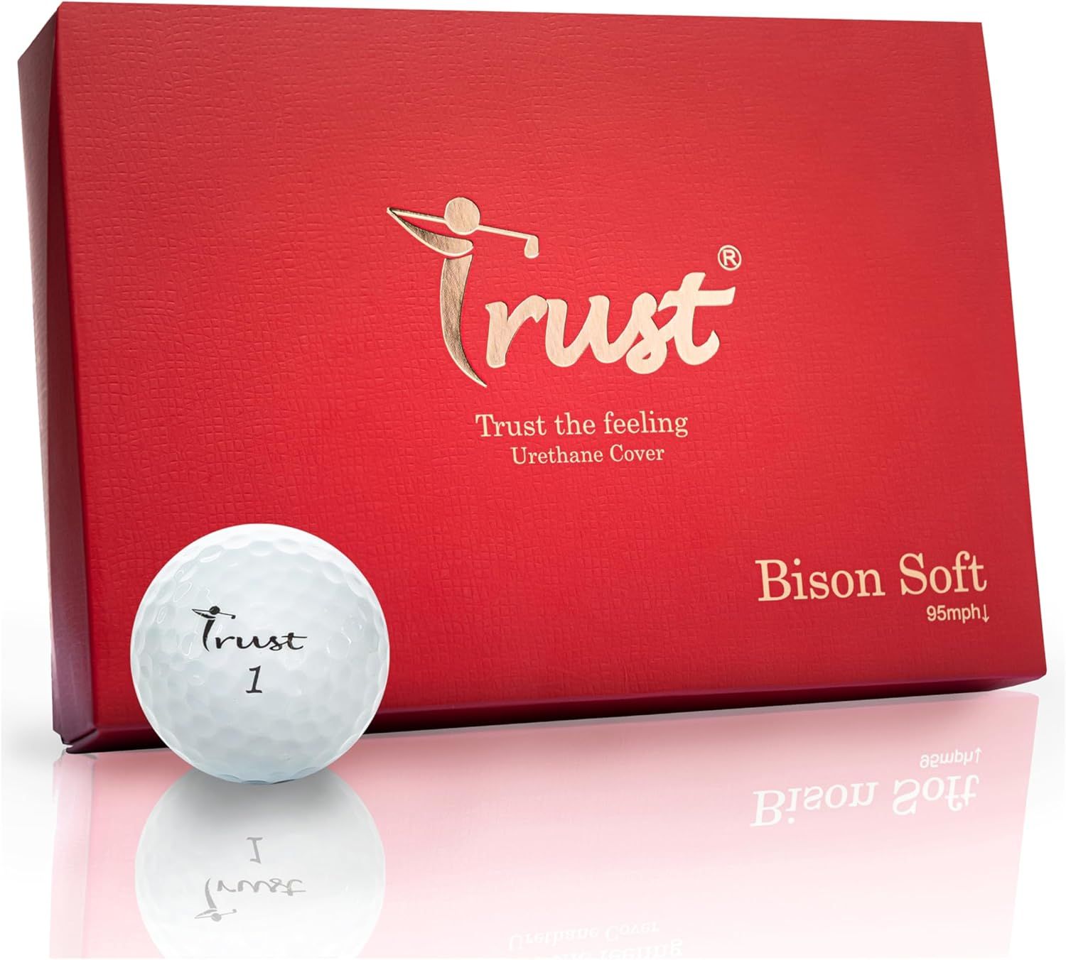 TrustトラストゴルフボールBison(バイソン) 飛ぶ 曲がらない 止まるウレタンカバー3ピースリアクティブコア(ツアー系) 1ダース(12個入り) / 4ダース(48個入り) ホワイト/イエロー