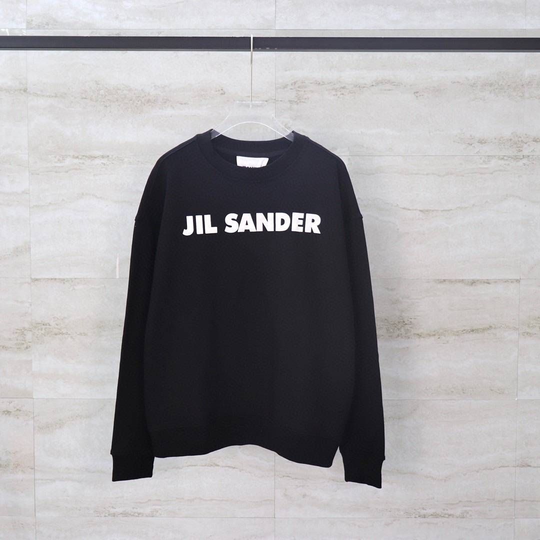 新品☆JIL SANDER ジルサンダー Logo Long Sleeve tee 長袖シャツ BLACK 黒 ロンT フロントロゴ  size L  男女兼用 ユニセックス