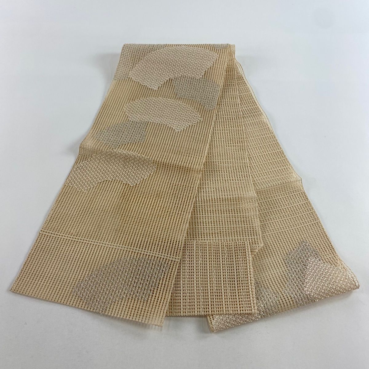 名古屋帯 美品 秀品 夏帯 八寸名古屋帯 松葉仕立て トンネル