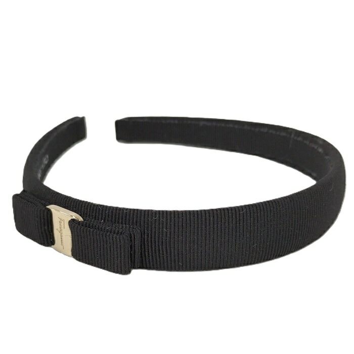 SalvatoreFerragamo カチューシャ ヴァラ ブラック キャンバス 344311