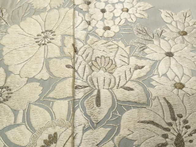 平和屋着物●訪問着　総刺繍　草花尽くし　暈し染め　金銀糸　正絹　逸品　CAAM7294ut 平和屋着物○訪問着 総刺繍 草花尽くし 暈し染め 金銀糸 正絹 逸品