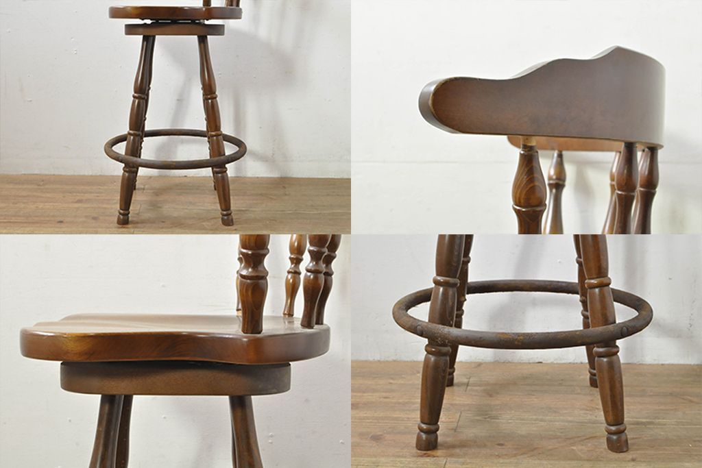 ☆事前問合せ必須☆ 飛騨産業 キツツキマーク 回転チェア 和製