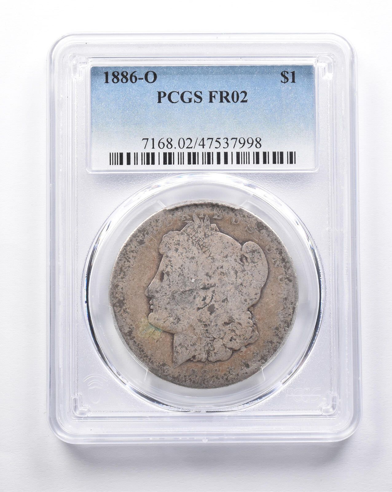 FR02 1886-O モルガン銀貨 PCGS ローボール