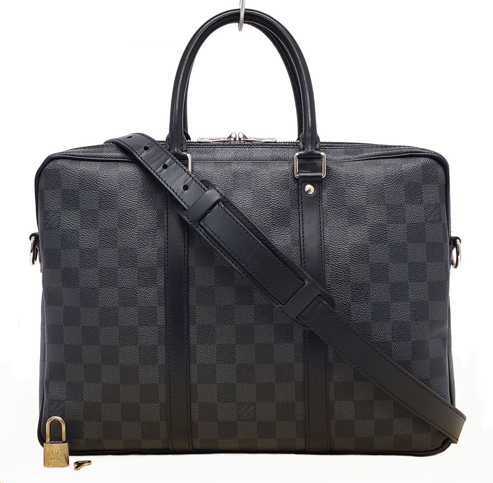 ルイ ヴィトン ダミエ・グラフィット ビジネスバッグ カデナ・鍵付