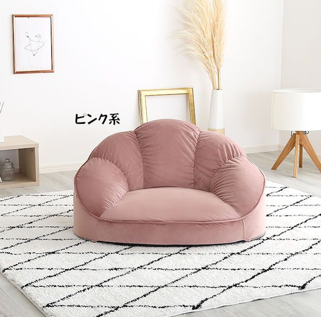 大人可愛い ベロア調ローソファ１人掛け シングルソファ １Ｐソファー（794） 大人可愛い ベロア調ローソファ1人掛け シングルソファ（794