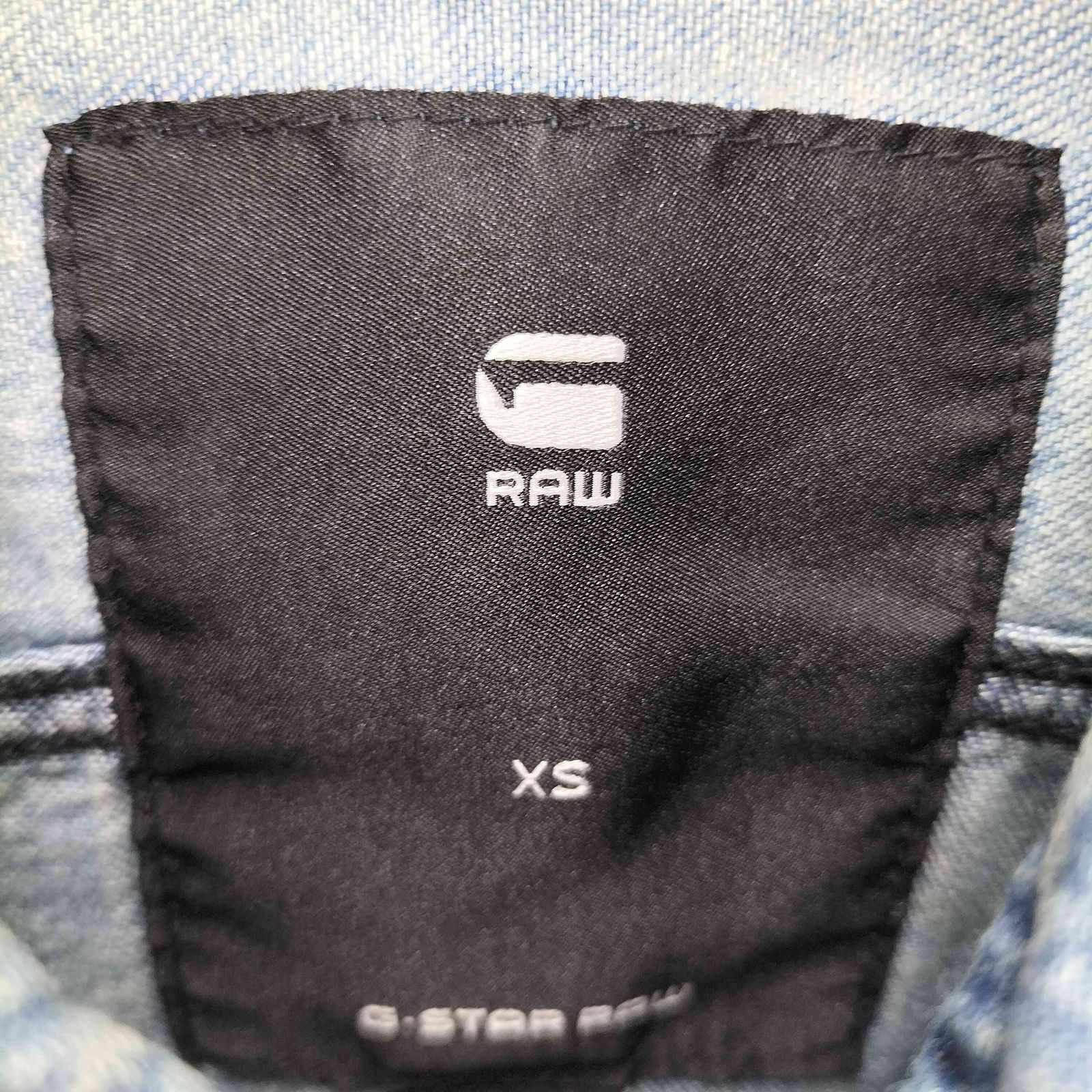 ジースターロー G-STAR RAW ダメージリペア加工 ジップアップデニムシャツ メンズ import：XS 