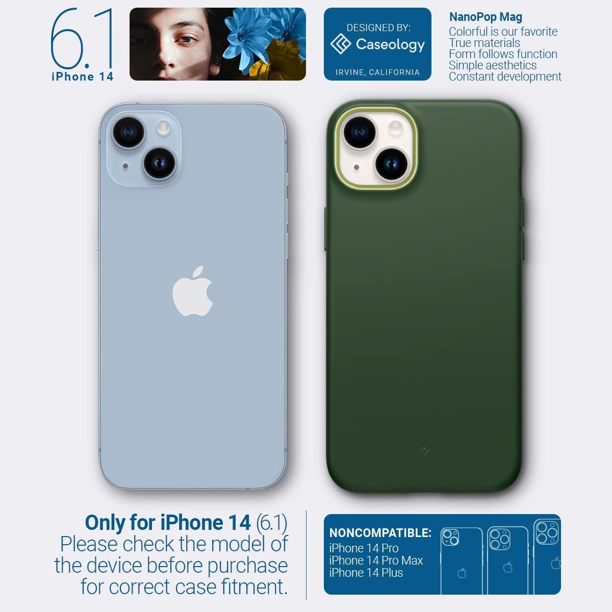 Caseology iPhone 14 Pro 用 ケース MagSafe対応 TPU シリコンコーティング ポップカラー PCシート 耐久性 ナノポップMag バーガンディビーン