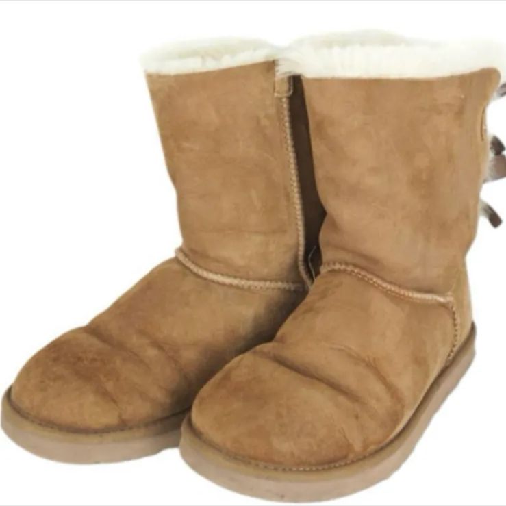 UGG アグ Bailey Bow II Boots ムートンブーツ ダブルリボン サイズUS7-24cm キャメル