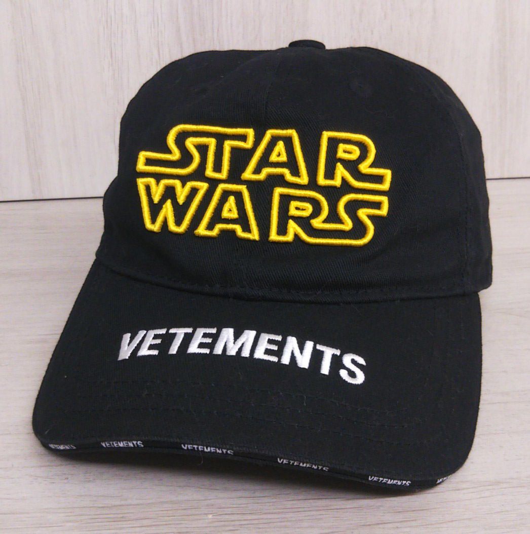 VETEMENTS × STARWARS ヴェトモン スター・ウォーズ コラボ ロゴ刺繍キャップ 野球帽 2019AW ブラック 黒