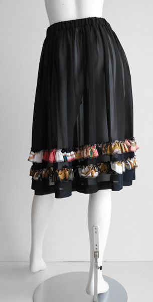 COMME des GARCONS GIRL ◇アンティーク生地 ティアード スカート 黒