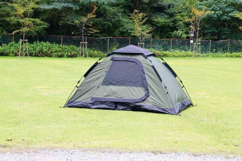 OUTDOOR MAN(アウトドアマン) ONE TOUCH SMART TENT KOTT-008K ?│ ワンタッチ式 紐を引くだけ 女性も簡単設営 防水 小物収納ポケット ランタンフック カンガ