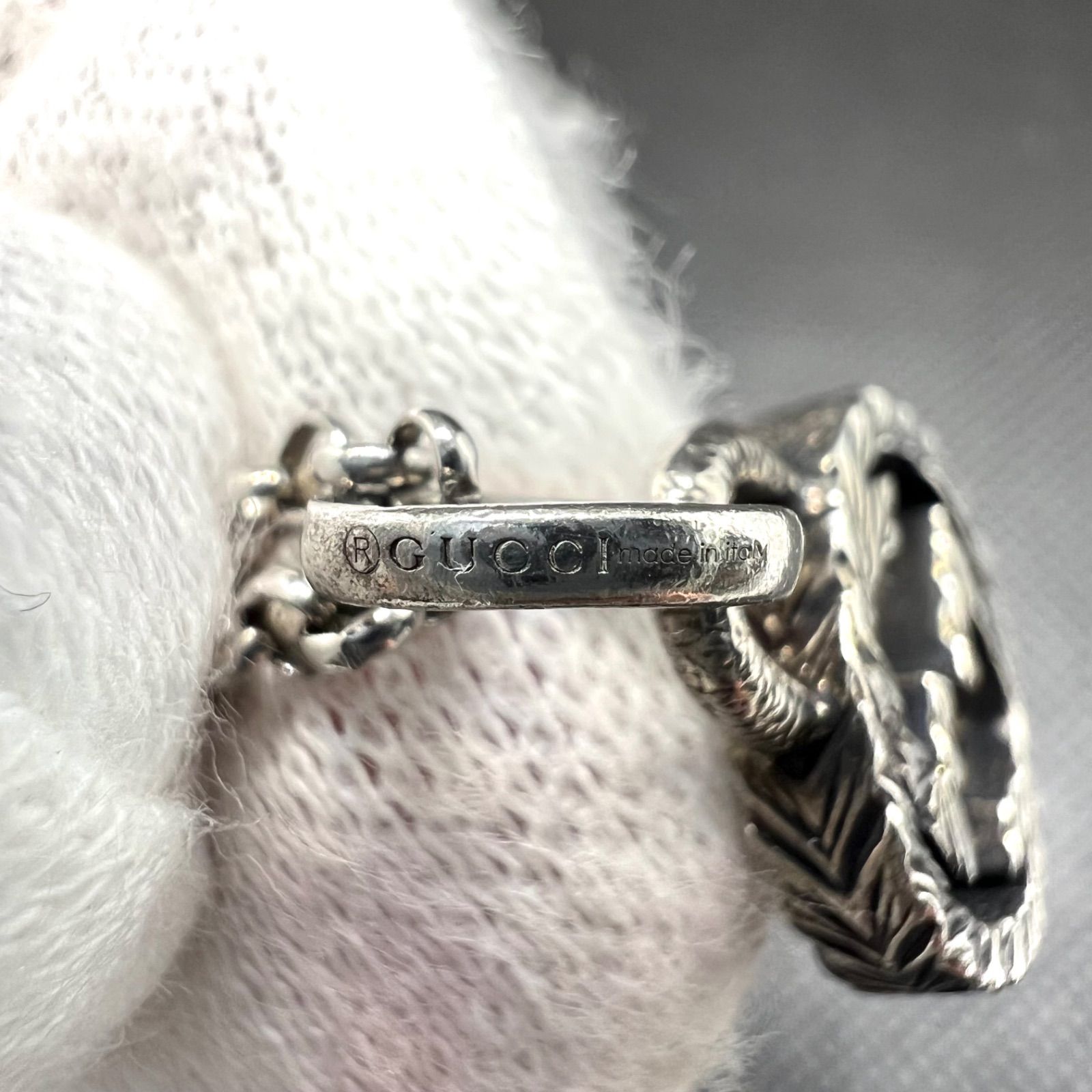 GUCCI グッチ ネックレス アラベスク 燻 インターロッキングG SV925