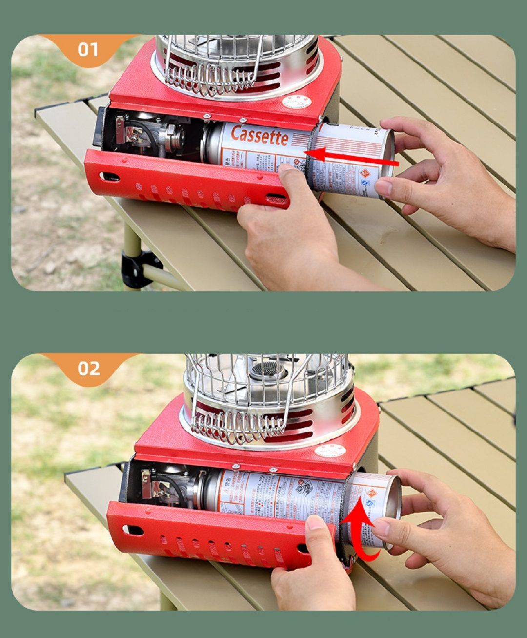 カセットガスストーブ  1台2役 停電対策 防寒対策 暖房機 ベージュ カセットガスストーブ ガスヒーター 1台2役 電源不要 停電対策