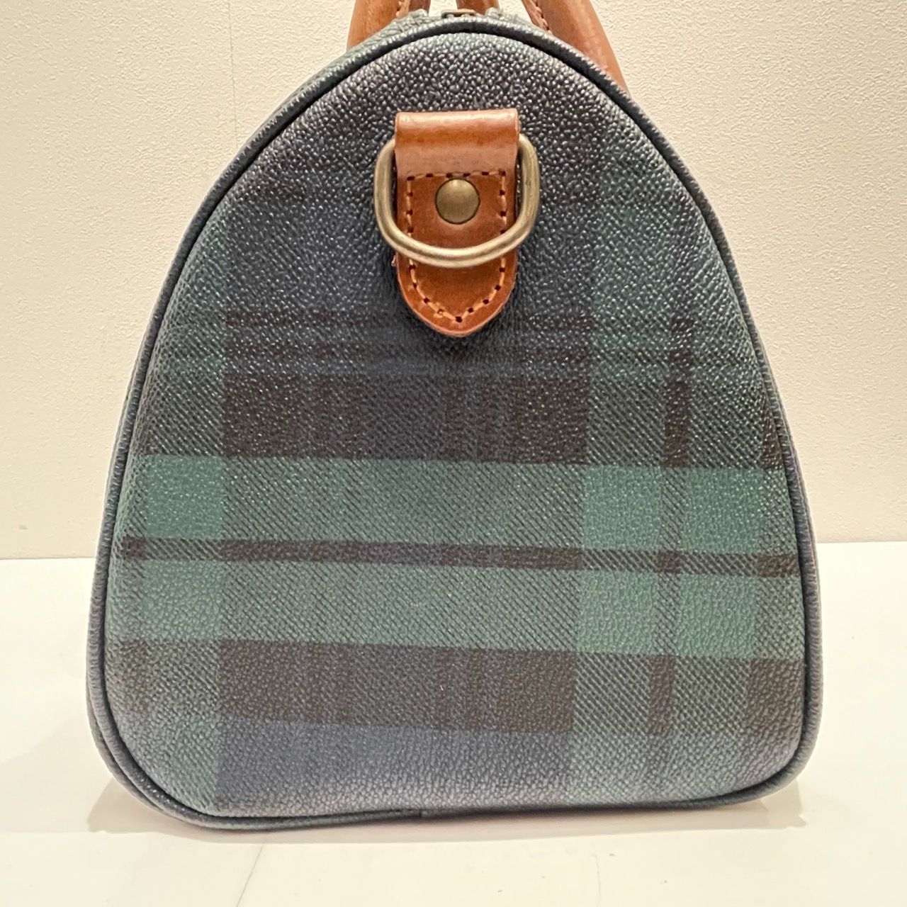 POLO　RALPHLAUREN　ミニボストンバッグ　チェック ✨️美品✨️POLO RALPH LAUREN チェック ミニボストン グリーン