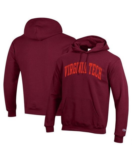 【送料無料】 チャンピオン メンズ パーカー・スウェット アウター Men's Maroon Virginia Tech Hokies Basic Arch Fleece Pullover Hoodie Maroon