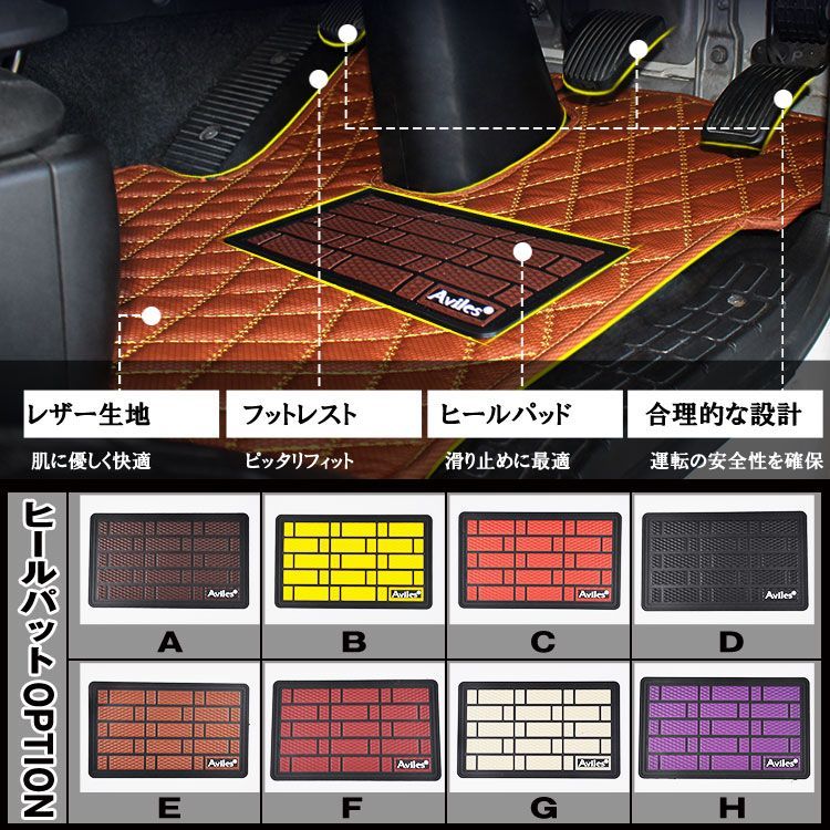 三菱 ブルーテックキャンター ワイド ※フット無し(年式:H22.11-) レザーマット トラックマット 運転席 フロアマット 車 おすすめ プレミアム  - メルカリ