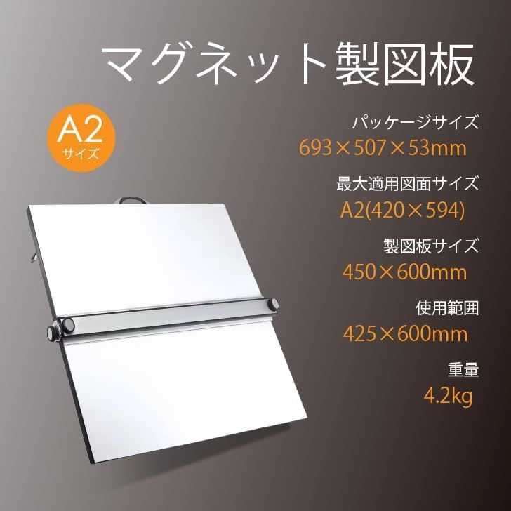 製図板 A2 製図道具付き A2製図板・平行定規(製図道具一式セット) 一級