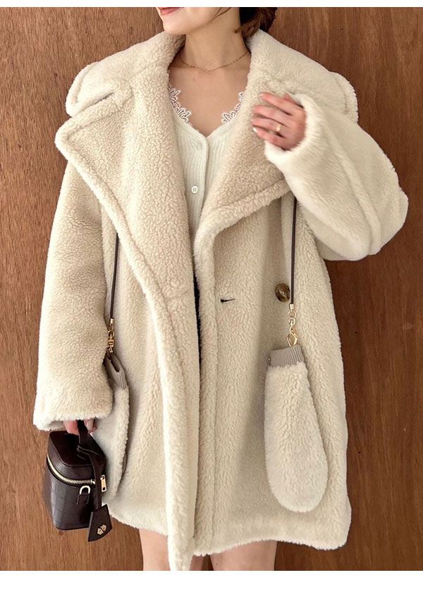 25秋冬 ECOPELボアミドルコート