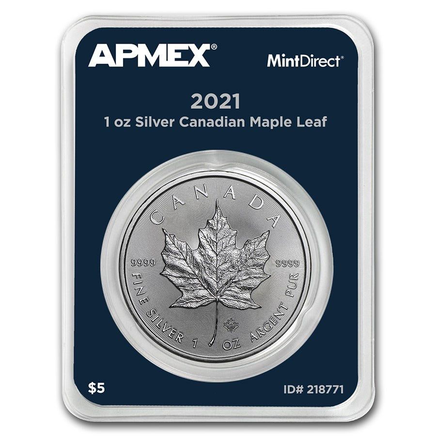 銀貨 メープルリーフ 2021年 2枚セット/ケース入り 銀貨 メープル