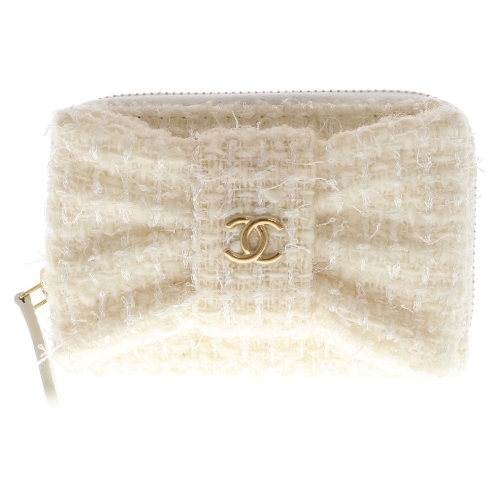 CHANEL (シャネル) リボン ミニチェーンウォレット コインケース 