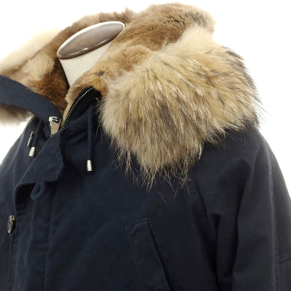 ドルモア DRUMOHR コットンポリウレタン ミリタリーコート ネイビー サイズL メンズ