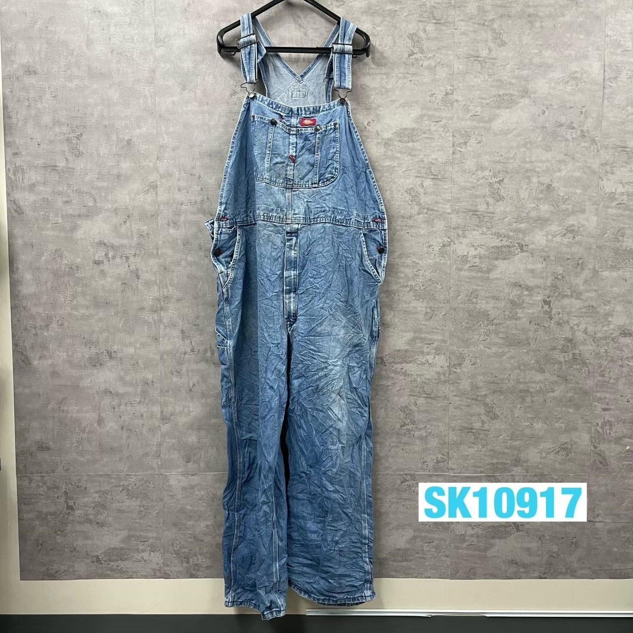 週間売れ筋 Dickies オーバーオール ブルーデニム 44×30 ジップフライ パンツ